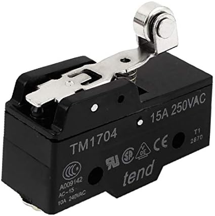 X-Dree TM-1704 Atuador de alavanca de dobradiça curta Atuador Micro limite interruptor AC 250V (Microinterruttore di Finecorsa por attuatore a leva a Rullo Corto TM-1704 AC 220V para os Emirados Árabes Unidos