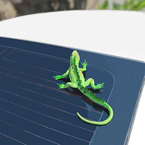 Decoração de telhado de carro de lagarto 3D, adesivos engraçados do para -pára -brisa traseiro, adesivos de adesivo de carro lagarto 3D parecem reais