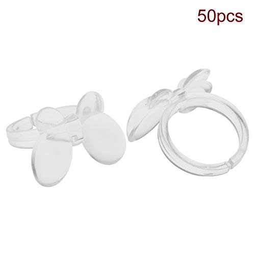 50pcs Butterfly Dicas de unhas Falsas exibem anel de anel de plástico Exibir equipamento de unhas