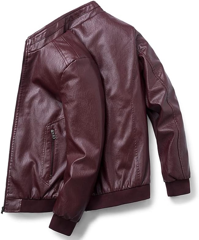 Jaqueta de couro masculino Design de suporte de colarinho de casaco casual casual casaco de couro masculino