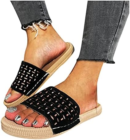 Flipers de verão para mulheres praia Sapatos de shrenstone Sapatos deslizam chinelos de cristal lisos