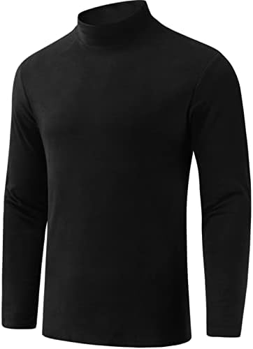 XZHDD Pullover de pescoço simulado para homens, 2021 algodão elástico de algodão slim cor sólido v compressão de pescoço compressão básica Tops básicos de camiseta de camiseta de camiseta