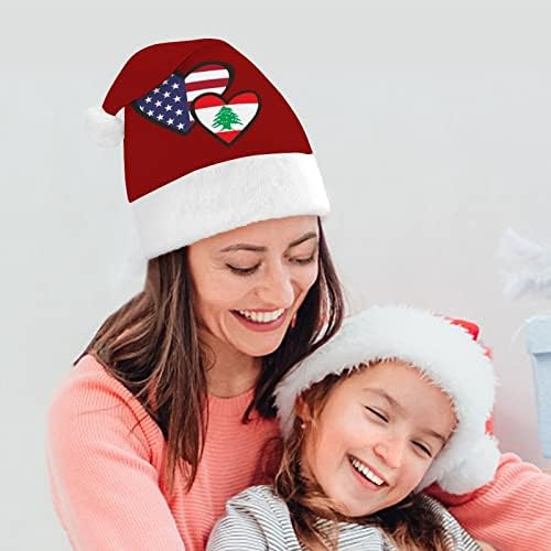 Corações intertravadas de corações americanos bandeira do Líbanoas chapéus de natal a granel Hats chapéu de natal para férias