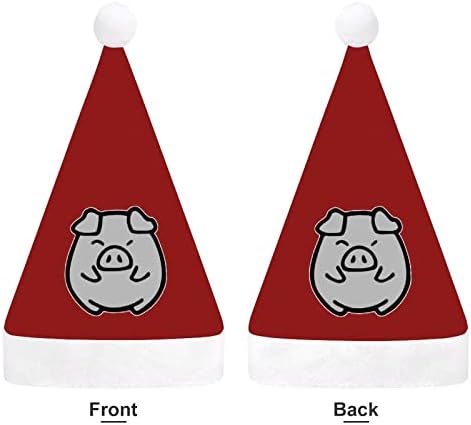 Smile fofo porco chapéu de Natal de Natal para adultos unissex Comfort Classic Xmas Cap para férias de festa de