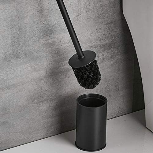 Escova de vaso sanitário guojm pincel de vaso sanitário inoxidável com base e tampa modelas do chão ao teto para armazenar escova de vaso sanitário que não ocupa o escova de tigela de vaso sanitário espacial