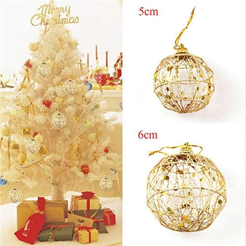 Koqwez33 6pcs Bola de árvore de Natal de Natal, ornamentos de bola suspensa de Natal, árvore de Natal Hollow Holding Bolas Bolas de BauBles Casamento