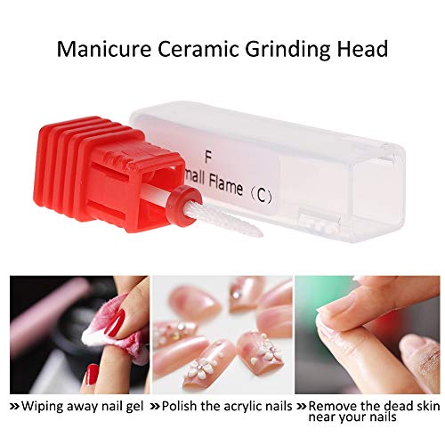 Bit de perfuração de unhas, 4 tipos de pregos Bit Bit Round Cerâmica Retinging Cabeça Manicure Máquina Ferramenta de Acessórios para Unhas Polish