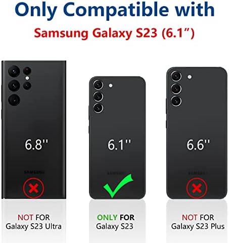 Carteira da caixa Kangsien Samsung Galaxy S23, Flip Flip Folio Phone Phone Kickstand RFID bloqueando o suporte