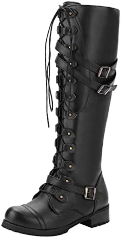 Mulheres Gothic Style Vintage Retro punk boots feminino botas de couro novo 9