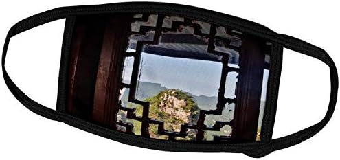 3drose Danita Delimont - Windows - Vista através da janela em montanhas de Yellow Stone Village, China. - Máscaras