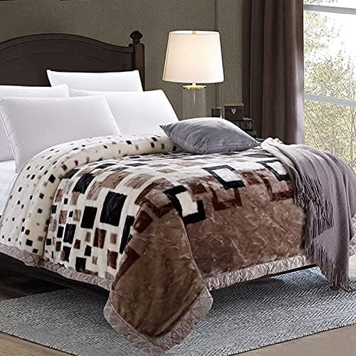 Lgykumeg Mink coreano Cobertor king tamanho, cobertor de 2 dobras, 4 kg de pesado macio e quente ， Raschel cobertor para outono, inverno, cama, sofá, g, 79 x91