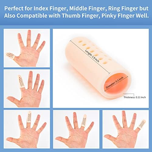 Cots de dedos em gel, protetores de dedo de silicone, tampas de dedos respiráveis, tampas de pontas dos dedos, mangas de dedos para rachaduras de dedos, bolhas, artrite, eczema, dedo do gatilho