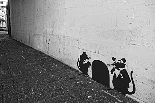 Portões de ratos Banksy estêncil para pintura - laser cortado reutilizável 14mil mylar estêncil -