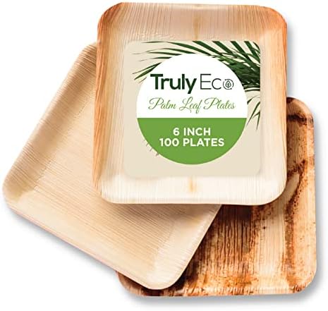 Placas de folha de palmeira verdadeiramente ecológicas - como placas de bambu descartáveis ​​- compostáveis,