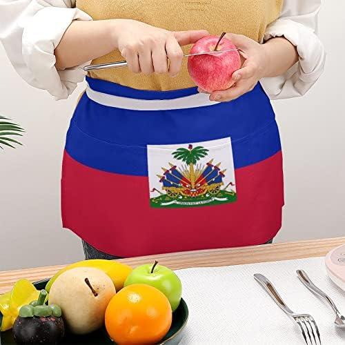 Flag de Aventais de Avental de Avental da cintura do Haiti Meio aventais com alça longa para homens de restaurante Home Kitchen