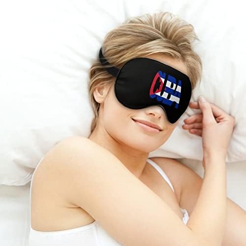 Texto de Cuba com máscaras de olho macias de bandeira com cinta ajustável confortável de uma venda de venda