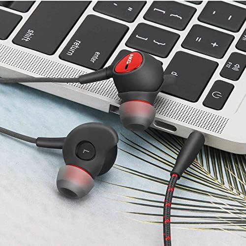 Wired 3,5 mm Jack Durável Earbuds Wearbuds W Microfone e controle de volume, Bass Deep Bass Clear Sound Isolat