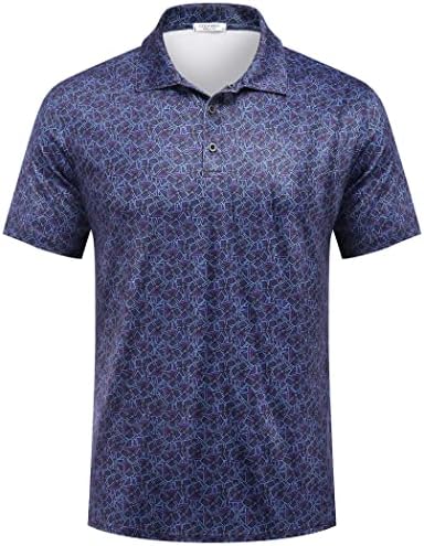Coofandy Men's Golf Shirt Quick Dry Manga curta Treino atlético camisetas camisetas esportivas leves