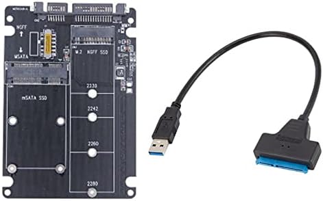 Hiccyrodly M.2 NGFF SSD para 3,0 MSATA SSD para 3.0 Riser 2 em 1 cartão com USB3.0 unidade
