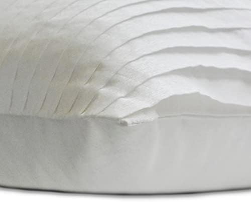 O designer caseiro branco de 12 x20, travesseiro lombar, pintucks de seda e travesseiro oblongo de cristal, padrão listrado de estilo moderno - sonhos de cristal branco