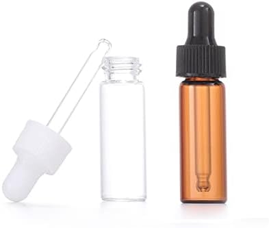 QIXIVCOM 20 pacote 4ml Original Drop Bottle Mini Perfume Drop Bottle Trial Tamanho da amostra de amostra com palhetas de aperto de látex Adequado para decoração de contêiner de maquiagem DIY Pequeno
