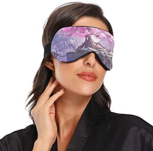 Máscara de olho do sono unissex Blossom-cereja-árvore-banda noite máscara de dormir confortável