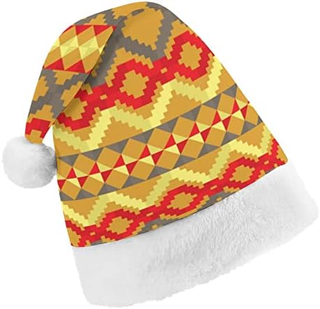 Padrão étnico Arte de Natal Hat de pelúcia macia Papai Noel Função engraçada para a festa festiva do ano