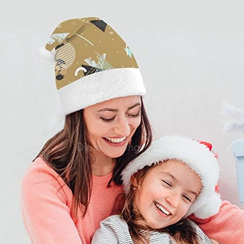 Chapéu de Papai Noel de Natal, chapéu de férias geométrico de Natal para adultos, Hats de Natal de Comfort
