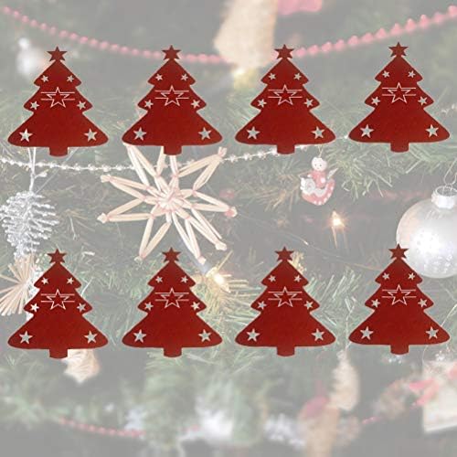 Aboofan 8pcs Calheres de árvore de Natal Trevina e sacos de garfo de Natal bolsas de talheres de tabela