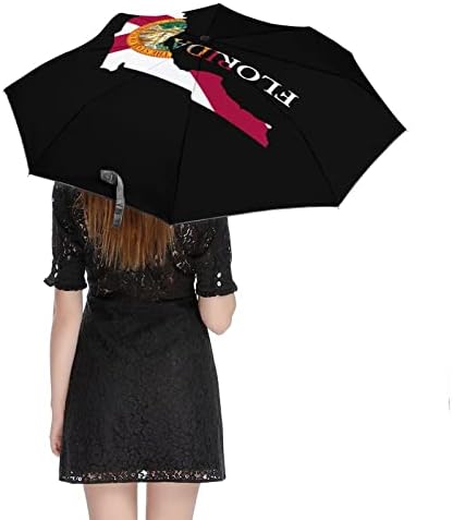 Florida Mapa Flag Umbrella Sobrels Prooft 3 Folds Automotor Abra o guarda -chuva dobrável para homens Mulheres