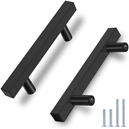 Hbl '30 Pack | O gabinete preto lida com centros de furo de 3 polegadas, barras de barra para armário de cozinha, gavetas, armário e guarda -roupa, comprimento total de 5 polegadas.