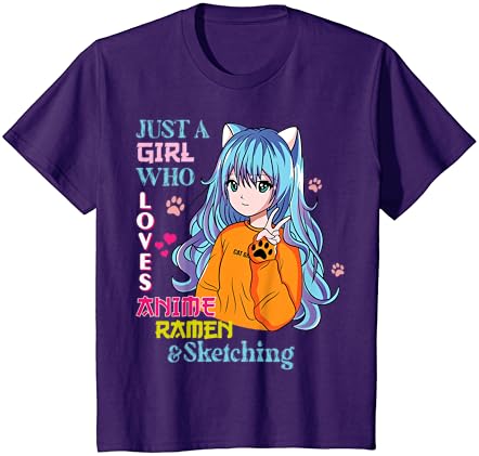Apenas uma garota que ama o anime ramen e esboçando a camiseta adolescente