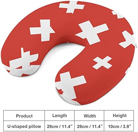 Pillow do pescoço da bandeira da bandeira da Suíça para a forma da cabeça e do pescoço, suporte de pillow,