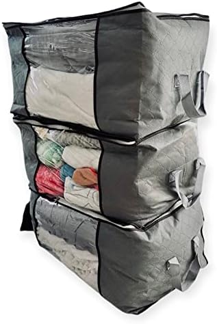 Caixas de armazenamento de roupas, sacos de armazenamento dobráveis ​​com tampas e alça, armário ou recipientes