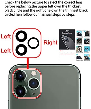 Tampas da lente da câmera traseira Substituição para iPhone 11 Pro e 11 Pro Max, GVKVGIH Câmera traseira Len Glass Substacem