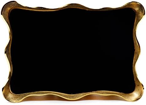 Aveson Luxury Vintage retângulo de liga de jóias de metal vintage Caixa de armazenamento Organizer com padrão de rosa para mulheres, meninas, ouro e azul, pequeno