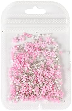 200pcs florestas de unhas com miçangas, 3D Flowers Flores de acrílico Decorações de arte Manicure Designs