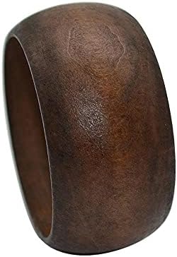 Pulseira de madeira étnica de madeira étnica de madeira natural pulseiras grandes de madeira redonda redonda