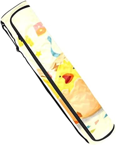 Feliz aniversário, garotinha amarela e confetes de ioga saco de transportadora com alça de ombro de ioga bolsa de ginásio