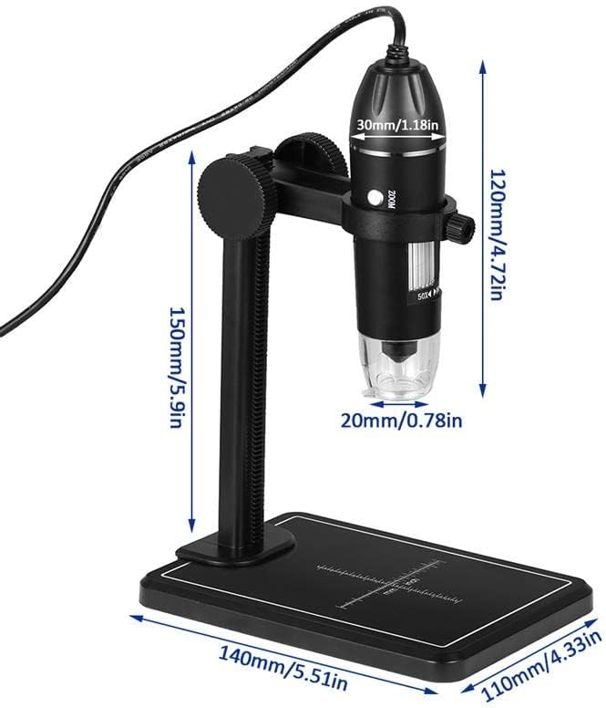 Kit de acessórios para microscópio para adultos 1600x Microscópio digital 8 LEDs Microscópio eletrônico