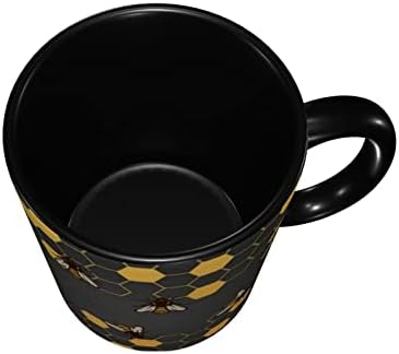 Yrebyou Honeycomb Bee Coffee Caneca 11oz - Copo engraçado de chá de cerâmica para homens Escritório de homens