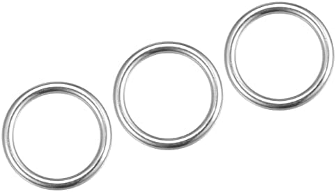 Metallixity 316 Aço inoxidável o anéis 3pcs, anel redondo soldado - para cordas, objetos pendurados