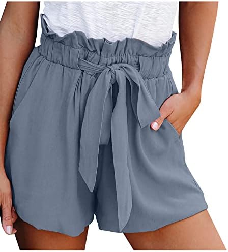 Senhoras shorts de verão para mulheres casuais coffios de cintura de seda com moda elecula de moda de moda solta
