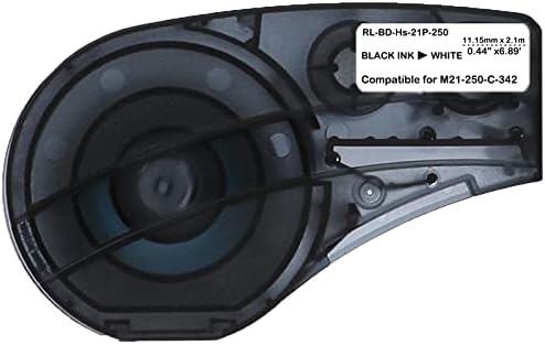 Fita de rótulo compatível com sikot Replacememt para cartucho M21-250-C-342-WT com fita, fita de etiqueta preta