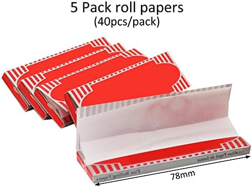 Bandejas de papel de rolo pequenas gleses, mini bandeja premium de metal 7 x 5 com várias ferramentas kit
