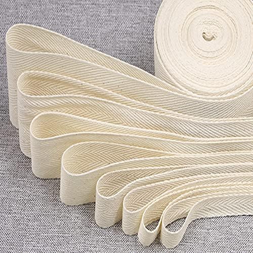 Fita de fita de sarja de algodão de 1-1/2 polegada WarmArorn, 55 jardas, fita de correia natural macia Roll Roll Feita de aranha para costurar artesanato DIY decoração