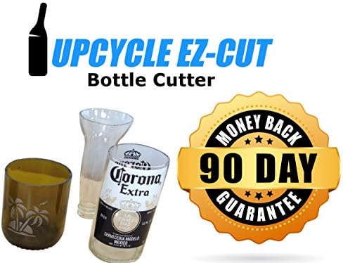 Kit de cortador de garrafas de vidro, corte EZ-corte: corte de cerveja e garrafa de vinho + papel de lixagem e ferramenta de calor