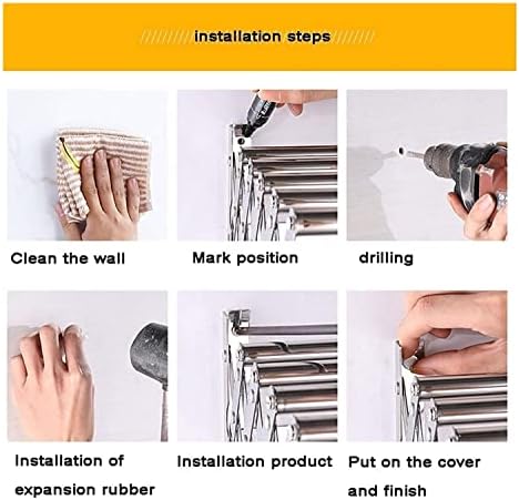 Roupas de parede XMCX Rack de lavanderia compacto compacto de banho dobrável barra de toalhas resistentes economizador de roupas secador ar Airer lavando varal de armazenamento fácil