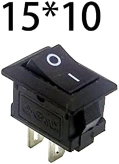 Chave de balanço Yuzzi 5 / 10pcs lote de botão preto Mini Switch 6a 250V KCD1 2pin Snap-in On / Off Rocker