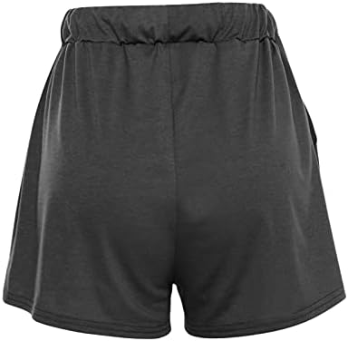 Miashui shorts leves para mulheres cintura elástica confortável High Sumth Sports Sports Sports de bicicleta de algodão para